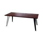 Table � manger 200x90x76 cm d�cor noyer et pieds en acier