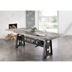 Table � manger 240x100cm - fer et bois massif recycl� laqu� (multicolore) - industrial 25