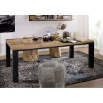 Table � manger 260x100cm - m�tal et bois massif de ch�ne sauvage huil� (bois naturel) - villanders 122 ...
