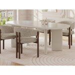Table � manger 8 personnes en mdf - beige - maruza