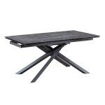 Table � manger avec allonge 160 / 240 cm en verre avec rev�tement c�ramique gri