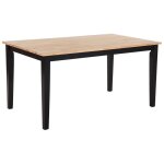 Table à manger en bois dhévéa - beliani - georgia - rectangulaire - 4 personnes - noir - 150 x 90 cm Table à manger en bois dhévéa - beliani - georgia - rectangulaire - 4 personnes - noir - 150 x 90 cm