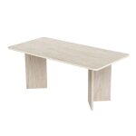 Table � manger en bois linza 180 x 90 x 75 cm - travertin