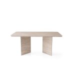 Table � manger en bois lizzard 180 x 90 x 77 cm - travertin