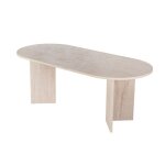Table � manger en bois sabella 200 x 90 x 75 cm - travertin
