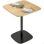 Table manger carr�e 60cm mdf acier bois naturel noir salon cuisine