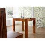 Table à manger carrée 80x80cm - bois massif dacacia laqué (miel) - style colonial - delhi #31 Table à manger carrée 80x80cm - bois massif dacacia laqué (miel) - style colonial - delhi #31