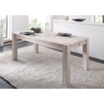 Table � manger carr�e 90x90cm - bois massif dacacia blanchi - nature white #101