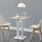 Table à manger carrée lindesnes 65 x 65 x 78 cm effet chêne blanc Table à manger carrée lindesnes 65 x 65 x 78 cm effet chêne blanc