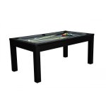 Table  manger convertible en billard 6ft - meyer - noir - tapis gris
