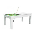 Table  manger convertible en billard 7ft meyer - blanc - tapis vert
