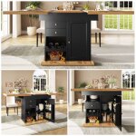 Merax table � manger extensible 110 - 140�80 cm - table de cuisine pour 4 - 6 personnes - avec tiroirs ...