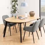 Table � manger extensible 120 / 198x120x745 cm d�cor ch�ne et noir