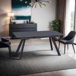 Table à manger extensible 160 - 205 cm en céramique noir - inski Table à manger extensible 160 - 205 cm en céramique noir - inski