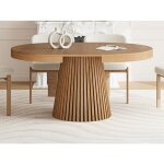 Table � manger extensible 4 � 6 personnes placage ch�ne - naturel clair - carmiza