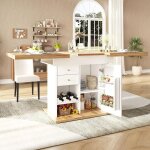 Table � manger extensible - becag - table de salle � manger 110 - 140x80cm avec rangement - table de ...