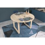 Table à manger extensible - betty - ronde - décor chêne - 4 / 6 personnes - 120 / 155 x 120 x 75 cm - ... Table à manger extensible - betty - ronde - décor chêne - 4 / 6 personnes - 120 / 155 x 120 x 75 cm - ...