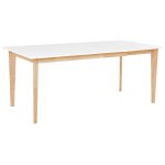 Table � manger extensible blanche et bois clair 140 / 180 x 90 cm sola