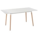 Table à manger extensible blanche effet bois clair - beliani - mirabel - 6 personnes - scandinave - moderne ... Table à manger extensible blanche effet bois clair - beliani - mirabel - 6 personnes - scandinave - moderne ...