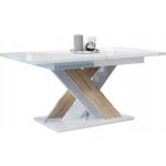Table a manger extensible bruce - bois chene et blanc laque 140 - 180