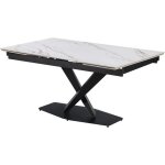 Table  manger extensible en cramique 6  10 personnes silence - blanc marbr gold