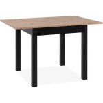 Table � manger extensible coburg - d�cor ch�ne artisan et noir - rallonge 40 cm - 4 - 6 personnes - l ...