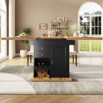 Table � manger extensible - table de cuisine 4?6 places avec �tag�res et range - bouteilles mdf et m�tal ...