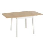 Table � manger extensible table de cuisine coloris ch�ne naturel / blanc - longueur 77 - 138 x largeur ...