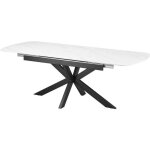 Table � manger extensible hestia - 180 / 220x90x76cm - pierre fritt�e - marbre