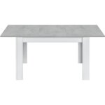 Table  manger extensible - kendra - rectangulaire - blanc artik et ciment - 4  6 personnes - l140 / ...
