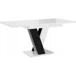 Table a manger extensible massi - blanc et noir laque 120 - 160 cm