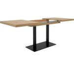 Table � manger extensible - orlando - ch�ne artisan / noir - 6 � 10 personnes - 120 - 200 x 75 x 80 cm ...
