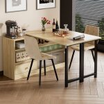 Table � manger extensible et pliable 3 - en - 1 (s�parateur / sideboard) avec rangement mdf + m�tal bois ...
