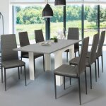 Idmarket table à manger extensible rectangle dona 4 - 8 personnes plateau effet béton 80 - 160 cm Idmarket table à manger extensible rectangle dona 4 - 8 personnes plateau effet béton 80 - 160 cm