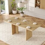 Table � manger extensible rectangulaire 140 / 180x80 cm avec plateau 30mm �pais tr�s - 6 � 8 personnes ...