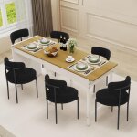 Table � manger extensible table de salle � manger rectangle pour 4 - 6 personnes espace de rangement ...