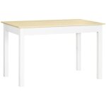 Table de salle  manger homcom design moderne bicolore avec grand plateau 4 - 6 personnes en bois dim. ...