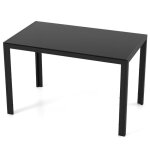 Table � manger - helloshop26 - moderne - 120 x 70 x 75 cm - 4 personnes - verre et m�tal noir