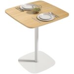 Table � manger - homcom - carr�e - pour 2 personnes - plateau en effet bois base carr�e - 60 x 60 x 75 ...