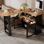 Table  manger - jaerliub - barre rtractable moderne - led 1m - noir