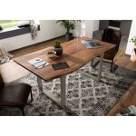 Table � manger - massivmoebel24 - freeform 3 - bois massif dacacia laqu� - design moderne naturel - 220x100cm ...