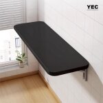 Table � manger murale rabattable en planche pour cuisine bureau - yec - noir - pliable - 60x30x1. 6cm ...