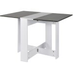 Table à manger pliante - l 103 x l 76 cm - blanc mat et décor béton - 6 places - bois - contemporain ... Table à manger pliante - l 103 x l 76 cm - blanc mat et décor béton - 6 places - bois - contemporain ...