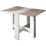Table � manger pliante - perfect - blanc / ch�ne - 6 places - contemporain