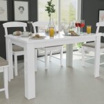 Table à manger - professionnel - 140 x 80 cm - blanc - rectangulaire - 6 places Table à manger - professionnel - 140 x 80 cm - blanc - rectangulaire - 6 places