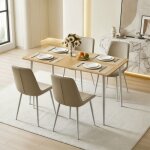 Table � manger rectangulaire 4 � 6 personnes style moderne plateau r�sistant salle � manger couleur ch�ne ...
