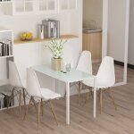 Table � manger rectangulaire plateau en verre tremp� 120 x 60 cm floragrace