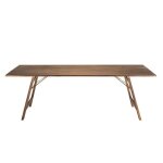 Table � manger rectangulaire pliante - acacia - 220 x 90 cm