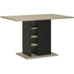 Table à manger rectangulaire avec rangement 1 porte - décor chêne et noir - oxford - l 120 x p 80 x h ... Table à manger rectangulaire avec rangement 1 porte - décor chêne et noir - oxford - l 120 x p 80 x h ...