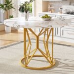 Table � manger ronde 100x100x76 cm - design luxe moderne salon salle � manger 4 - 6 personnes - plateau ...
